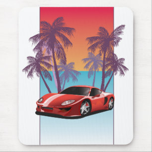 Tapis De Souris Voiture de sport rouge vintage