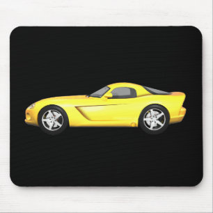 Tapis De Souris Voiture Muscle Viper À Haut Dur : Fin jaune :