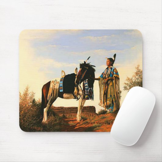 Tapis De Souris VOIX ÉLOIGNÉES par Barbara Sullivan - Mousepad (Avec souris)