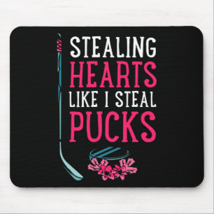 Tapis De Souris Voler des cœurs comme je vole des palets de hockey