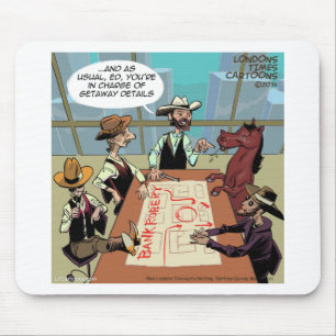 Tapis De Souris Voleur de banque à cheval drôle