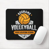 Tapis De Souris Volleyball AJOUTER TEXTE École Varsity Team Joueur (Avec souris)