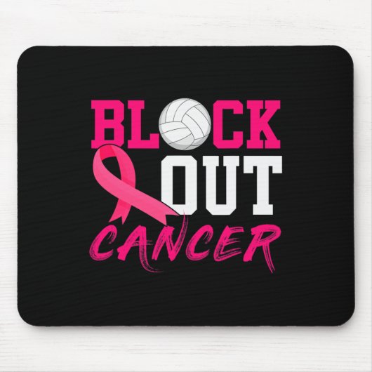 Tapis De Souris Volleyball Cancer du sein Sensibilisation Bloquer  (Devant)
