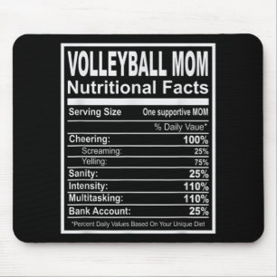 Tapis De Souris Volleyball Maman Faits nutritionnels