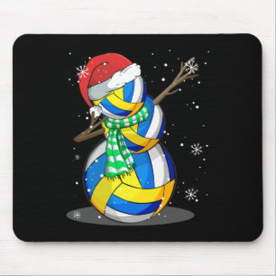Tapis De Souris Volleyball Snowman Dabbing Funny Noël Cadeau Pa