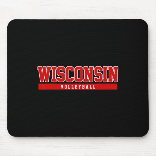 Tapis De Souris Volleyball Wisconsin Pour Le Soutien De L'Universi (Devant)