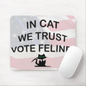 Tapis De Souris Vote Chat avec drapeau américain (Avec souris)