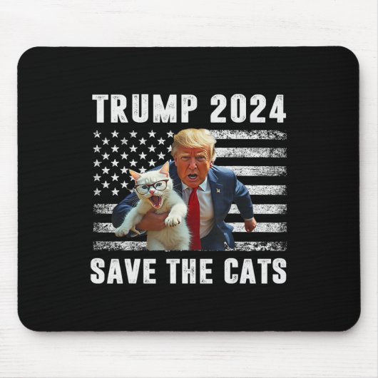 Tapis De Souris Vote Trump 2025 Funny Save The Cats  (Devant)