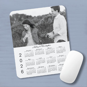 Tapis De Souris Votre calendrier personnalisé 2026 avec noms et ph