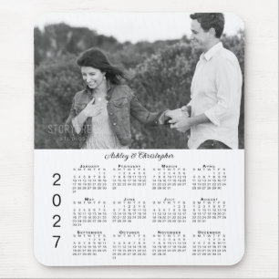 Tapis De Souris Votre calendrier personnalisé 2027 avec noms et ph