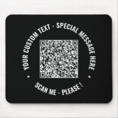 Tapis De Souris Votre code QR Info Texte et couleurs personnalisée (Devant)