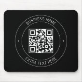 Tapis De Souris Votre code QR & Texte modifiable | Noir & Blanc (Devant)