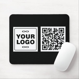 Tapis De Souris Votre logo - Carré - Fond BLANC + code QR