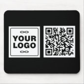 Tapis De Souris Votre logo - Carré - Fond BLANC + code QR (Devant)