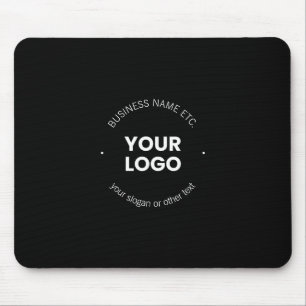Tapis De Souris Votre logo d'entreprise & texte modifiable Noir