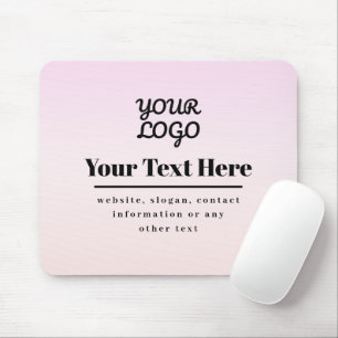 Tapis De Souris Votre logo et texte   Ombré rose et pêche