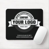 Tapis De Souris Votre logo noir pavé souris arrière - plan (Avec souris)
