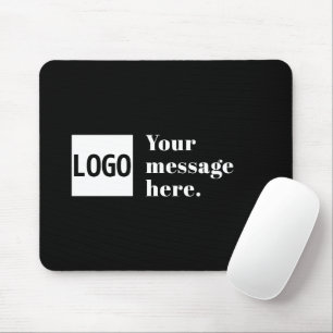 Tapis De Souris Votre logo ou image téléchargée & texte rétro modi