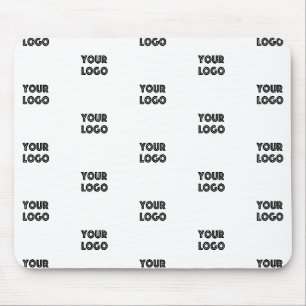 Tapis De Souris Votre logo simple logo répétitif Blanc