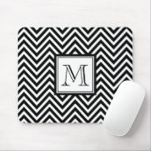 TAPIS DE SOURIS VOTRE MONOGRAMME, CHEVRON NOIR (Avec souris)