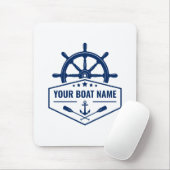 Tapis De Souris Votre nom de bateau Ancre nautique Oars Helm Wheel (Avec souris)
