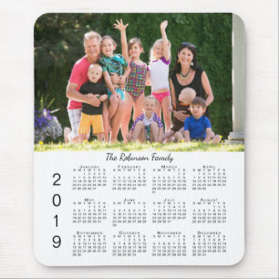 Tapis De Souris Votre photo et nom ont personnalisé le calendrier
