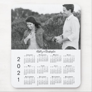 Tapis De Souris Votre photo et vos noms Calendrier personnalisé 2