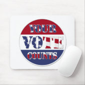 Tapis De Souris VOTRE VOTE COMPTE ! Arrondir avec le drapeau améri (Avec souris)