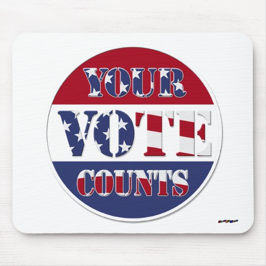 Tapis De Souris VOTRE VOTE COMPTE ! Arrondir avec le drapeau améri (Devant)