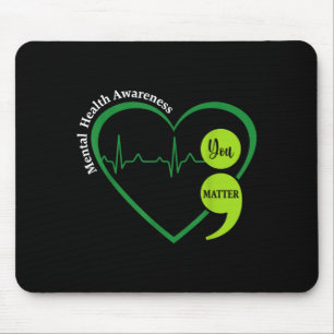Tapis De Souris Vous Cœur Vert Point-virgule Sensibilisation à la