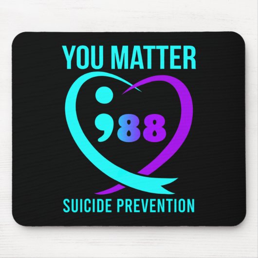 Tapis De Souris Vous Comptez 988 Sensibilisation à la prévention d (Devant)