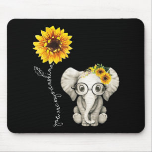Tapis De Souris Vous Êtes Mon Sunshine Hippie Sunflower Elephant