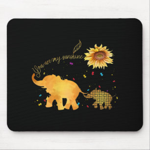 Tapis De Souris Vous êtes mon Sunshine tournesol Elephant Autisme