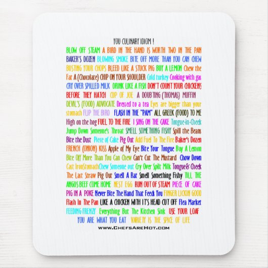 TAPIS DE SOURIS VOUS IDIOME CULINAIRE MOUSEPAD (Devant)
