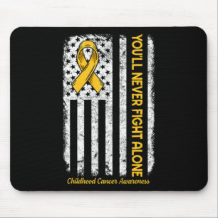 Tapis De Souris Vous ne combattrez jamais seul drapeau Cancer de l