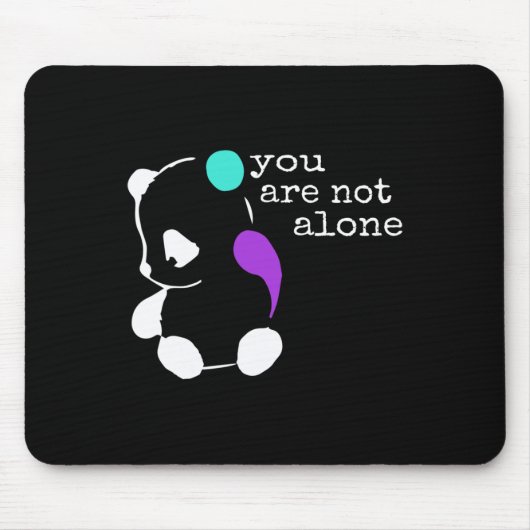 Tapis De Souris Vous n'êtes pas seul Semicolon Don Prévention du s (Devant)