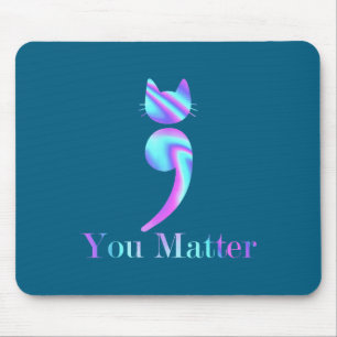 Tapis De Souris Vous point-virgule Chat Suicide Sensibilisation à