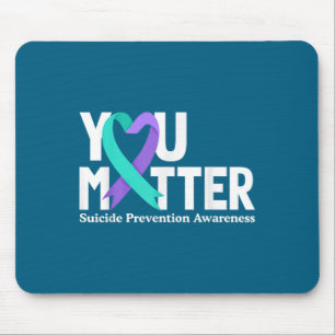 Tapis De Souris Vous Prévention du Suicide Ruban T sarcelle &