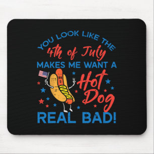 Tapis De Souris Vous ressemblez à Hotdog 4 juillet Hommes patrioti