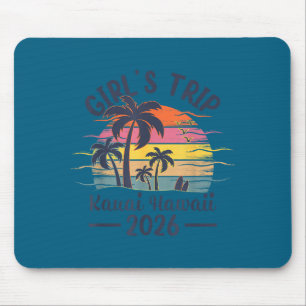 Tapis De Souris Voyage à la plage de Kauai Hawaï Illustration vint