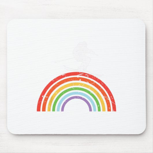 Tapis De Souris Voyage à ski Ski Rainbow (Devant)