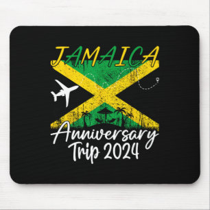 Tapis De Souris Voyage d'anniversaire en Jamaïque Couple Vacances 