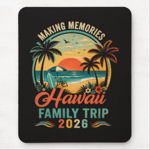 Tapis De Souris Voyage de Famille à Hawaï Coucher de Soleil Tropic