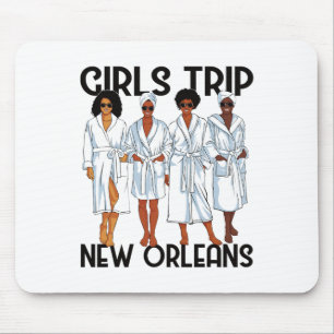 Tapis De Souris Voyage de filles 2025 Nouvelle-Orléans Femmes noir