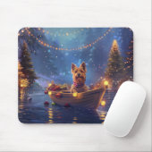 Tapis De Souris Voyage de Noël de Terrier australien (Avec souris)