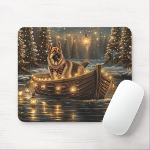 Tapis De Souris Voyage de Noël du berger allemand