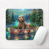Tapis De Souris Voyage de Noël Festif du Cockapoo (Avec souris)