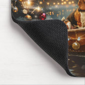 Tapis De Souris Voyage festif de Noël beagle (Coin)