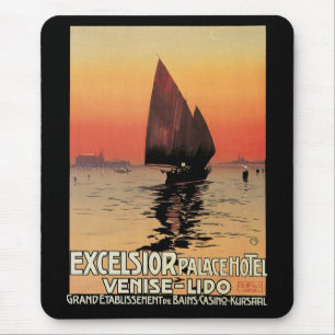 Tapis De Souris Voyage Vintage, Bateaux au Excelsior Palace Venise