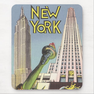 Tapis De Souris Voyage Vintage, Monuments célèbres de la ville de 